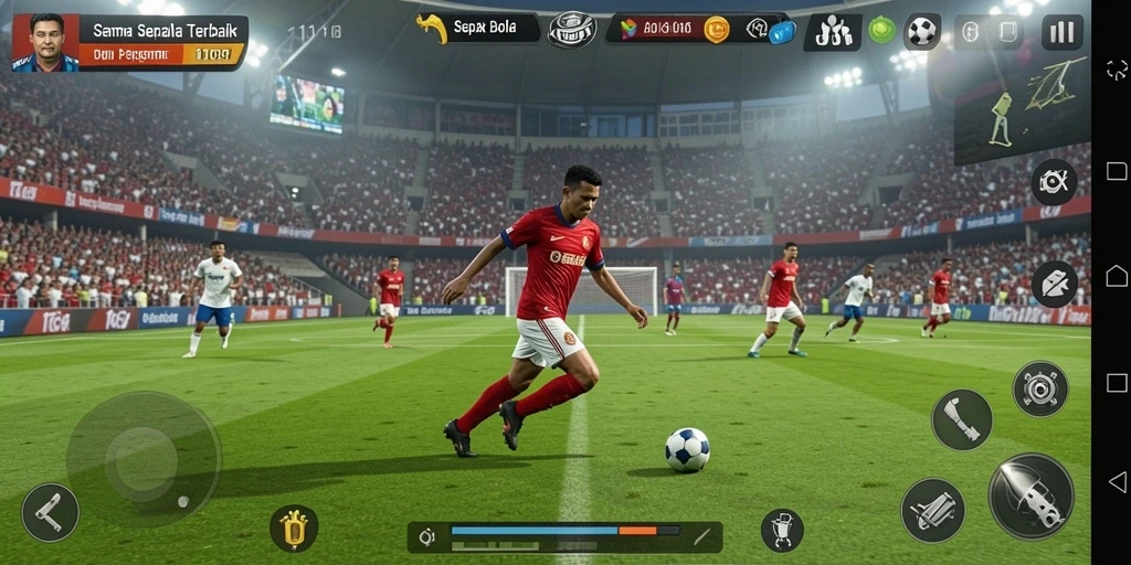 Tampilan gameplay menarik dari game sepak bola 116X.