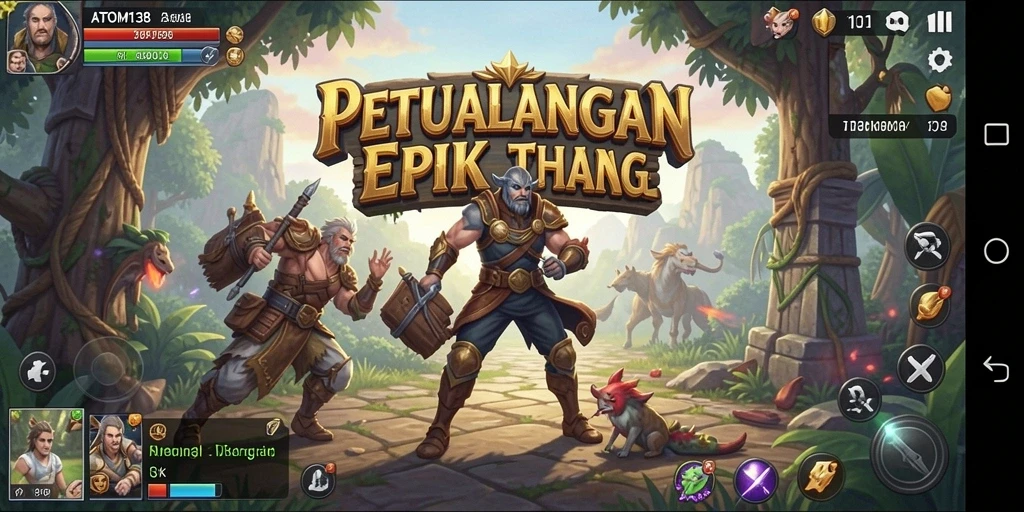 Screenshot gameplay ATOM138 yang penuh aksi dan petualangan.