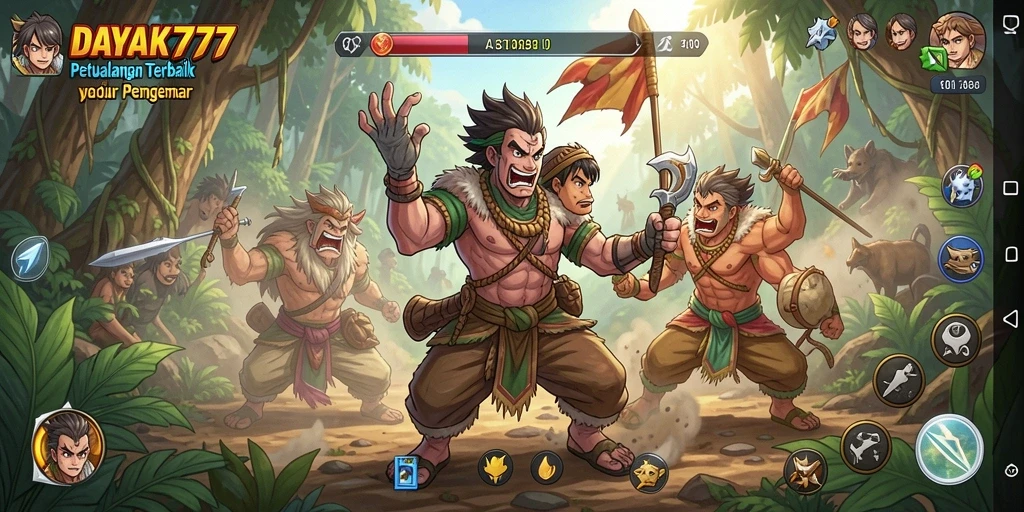 Tangkapan layar DAYAK777 yang menampilkan petualangan seru karakter Anime.