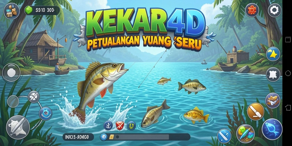Gameplay KEKAR4D menampilkan momen seru saat menangkap ikan.