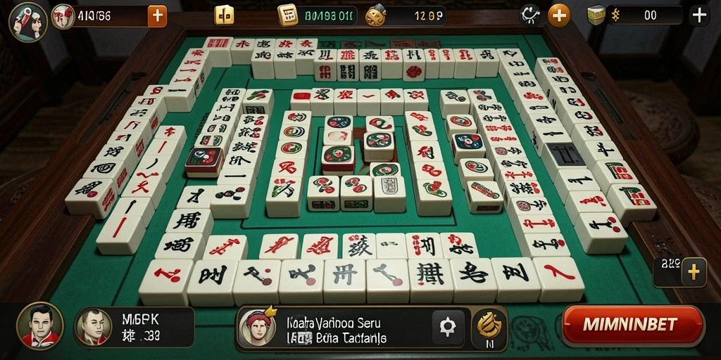 Tampilan screenshot MIMINBET dengan gameplay Mahjong yang menarik dan menyenangkan.