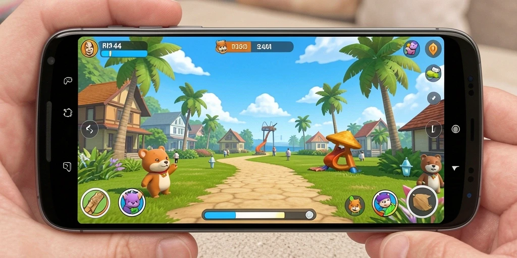 Screenshot gameplay <strong>RR44</strong> menampilkan momen seru permainan santai.