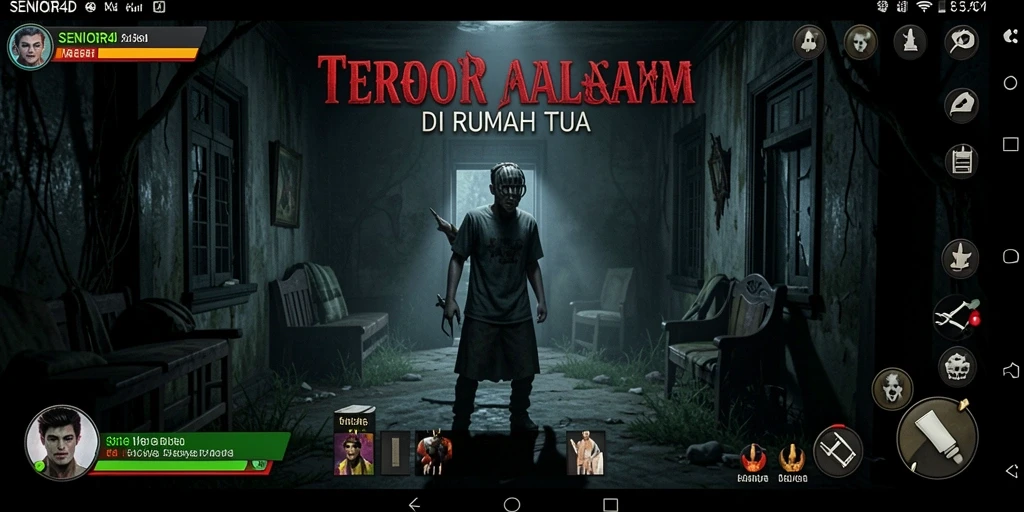Tangkapan layar gameplay yang menampilkan atmosfer Horror yang mencekam.