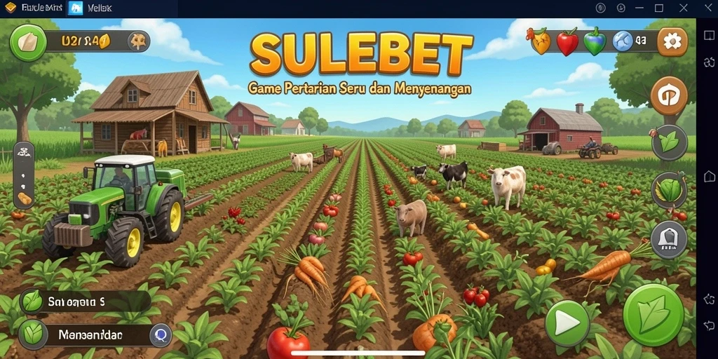 Gameplay SULEBET menunjukkan aktivitas bertani yang seru dan interaktif.
