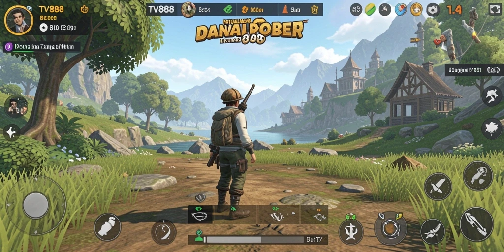 Tampilan indah dari dunia terbuka dalam gameplay TV888.